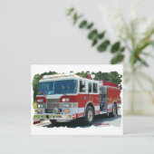 Brandweerwagen van Pierce Briefkaart (Staand voorkant)