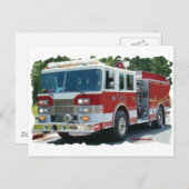 Brandweerwagen van Pierce Briefkaart (Voorkant / Achterkant)