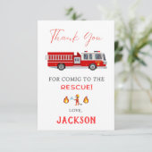 Brandweerwagen Verjaardag Bedankkaart (Staand voorkant)