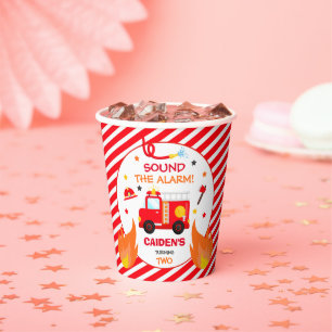 Brandweerwagen Verjaardag Decreet Brandweermotor P Papieren Bekers