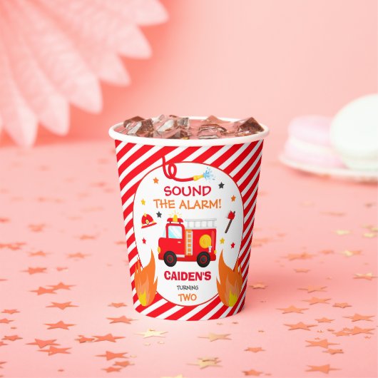 Brandweerwagen Verjaardag Decreet Brandweermotor P Papieren Bekers (Insitu)