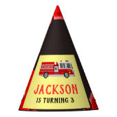 Brandweerwagen Verjaardag Feesthoedjes (Voorkant)