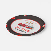 Brandweerwagen Verjaardag Papieren Bordje (Gekanteld)