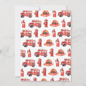 Brandweerwagen Verjaardag Uitnodiging Brandweerfee (Achterkant)