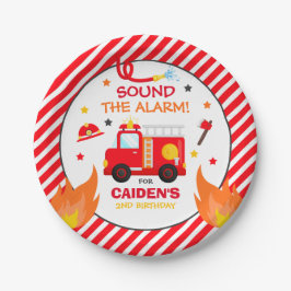 Brandweerwagen Verjaardagsfeestdecoratie Papieren Bordje