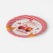 Brandweerwagen Verjaardagsfeestdecoratie Papieren Bordje (Gekanteld)