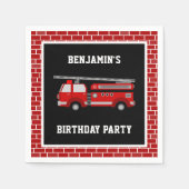 Brandweerwagen Verjaardagsfeestdocument Servet (Voorkant)
