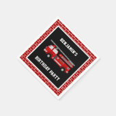 Brandweerwagen Verjaardagsfeestdocument Servet (Hoek)