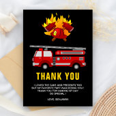 Brandweerwagen Verjaardagsfeestje Bedankkaart
