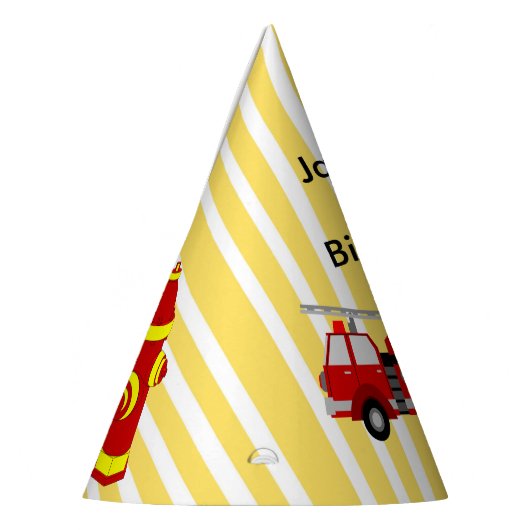 Brandweerwagen verjaardagsfeestje gepersonaliseerd feesthoedjes (Links)