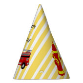Brandweerwagen verjaardagsfeestje gepersonaliseerd feesthoedjes (Rechts)