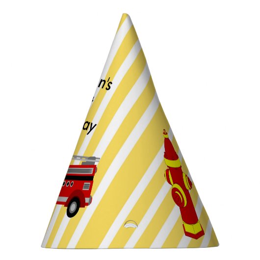 Brandweerwagen verjaardagsfeestje gepersonaliseerd feesthoedjes (Rechts)