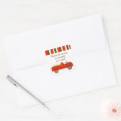  Brandweerwagen Verjaardagsgunst Sticker label (Envelop)