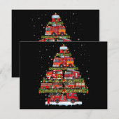 Brandweerwagen Verlichting Brandweerman Brandweerw Feestdagenkaart (Voorkant / Achterkant)