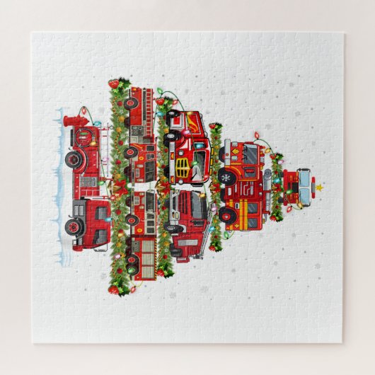 Brandweerwagen Verlichting Brandweerman Brandweerw Legpuzzel (Horizontaal)