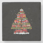 Brandweerwagen Verlichting Brandweerman Brandweerw Stenen Onderzetter (Voorkant)