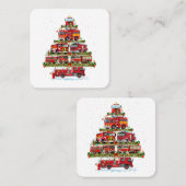 Brandweerwagen Verlichting Brandweerman Brandweerw Vierkante Visitekaartje (Voorkant / Achterkant)