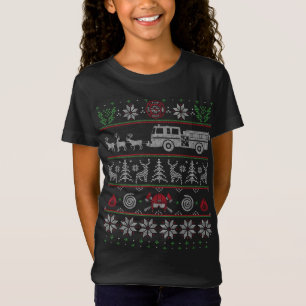 Brandweerwagen verschoven door rendier Ugly Chr T-shirt