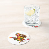 Brandweerwagens Brandweerman Thanksgiving Kalkoen  Ronde Kartonnen Onderzetter (Insitu)