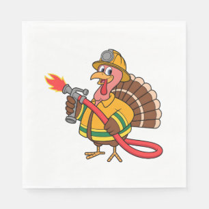 Brandweerwagens Brandweerman Thanksgiving Kalkoen Servet