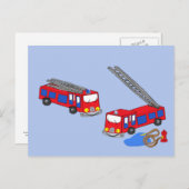 Brandweerwagens Briefkaart (Voorkant / Achterkant)