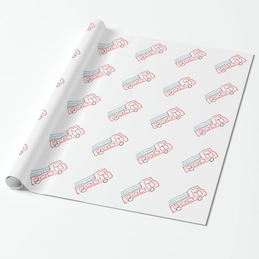 Brandweerwagens Cadeaupapier (Uitgerold)