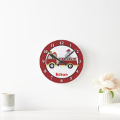 Brandweerwagens en Dalmatische Dog aangepaste wand Ronde Klok (Huis)