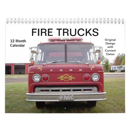 Brandweerwagens - kalender van 12 maanden (Hoes)