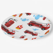 Brandweerwagens Kinder Party Boys Papieren servett Papieren Bordje (Gekanteld)