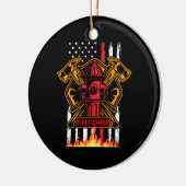 Brandwerende dienst Brandweer en Vlag Keramisch Ornament (Links)