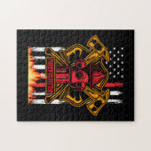 Brandwerende dienst Brandweer en Vlag Legpuzzel (Horizontaal)