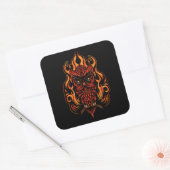 Brandwond Vierkante Sticker (Envelop)