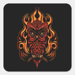 Brandwond Vierkante Sticker
