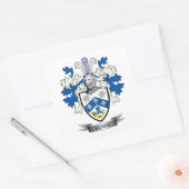 Brandwonden gezinscrest wapenstilstand vierkante sticker (Envelop)