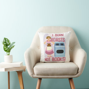 Brandwonden niet boeken sassy retro lezen vrouw kussen