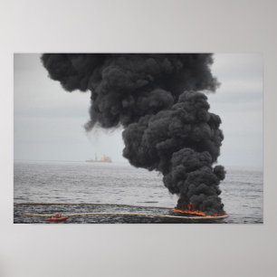 Brandwonden van geconcentreerde kolie poster