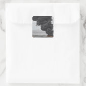 Brandwonden van geconcentreerde kolie vierkante sticker (Tas)