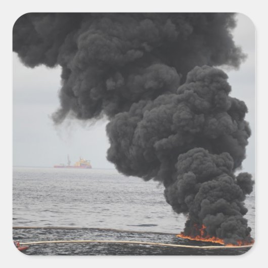 Brandwonden van geconcentreerde kolie vierkante sticker (Voorkant)