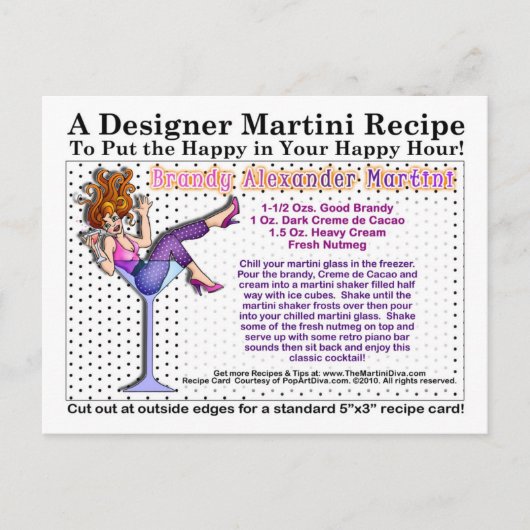 Brandy Alexander Martini Recept Briefkaart (Voorkant)