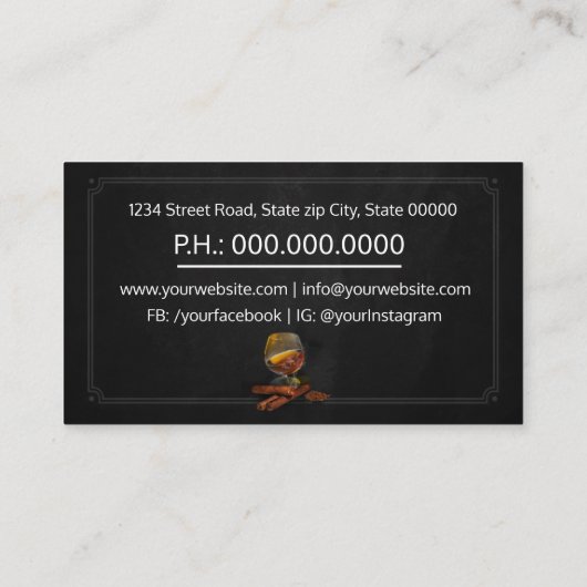 Brandy / Cigars Store Visitekaartje (Achterkant)