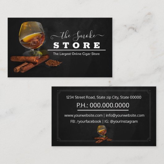 Brandy / Cigars Store Visitekaartje (Voorkant / Achterkant)