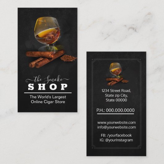 Brandy / Cigars Store Visitekaartje (Voorkant / Achterkant)