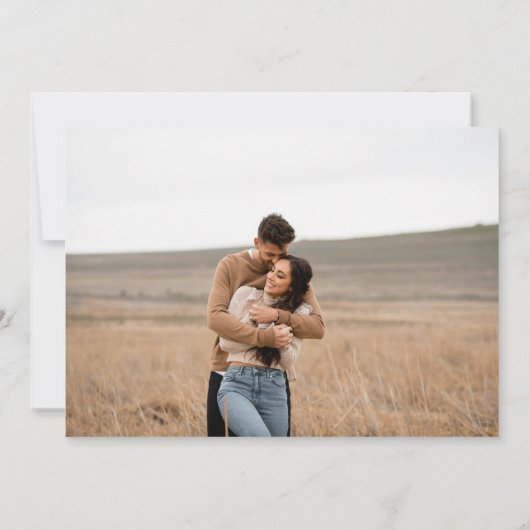 Brandy eenvoudige foto moderne bruiloft save the date (Achterkant)