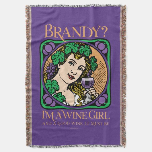 Brandy (ik ben een wijnmeisje) deken (Voorkant Verticaal)