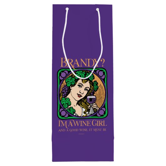 Brandy (ik ben een wijnmeisje) wijn cadeautas (Achterkant)
