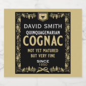 Brandy Lover Quinquagenarian Verjaardag Likeurfles Etiket (Enkel label)