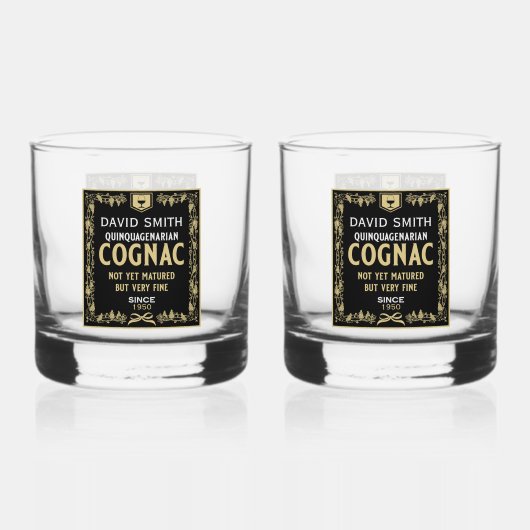 Brandy Lover Quinquagenarian Verjaardag Whisky Glas (Achterkant)