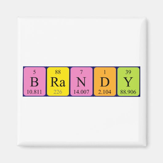 Brandy periodieke tabelnaam magneet (Voorkant)