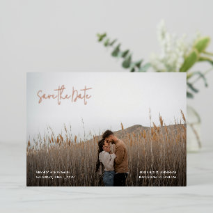 Brandy Simple Photo Modern Wedding Save the Date Folie Uitnodiging