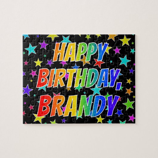"BRANDY" voornaam, geun "HAPPY BIRTHDAY" Legpuzzel (Horizontaal)